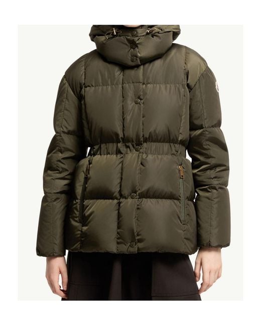 Moncler Green Agneux Hooded Short Down Jacket