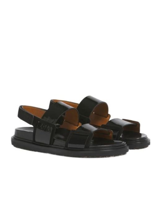 Marni Black Fussbett Double-Strap Sandals