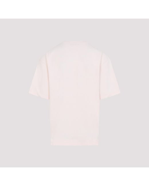 Acne Pink Logo Embroidered T-Shirt for men
