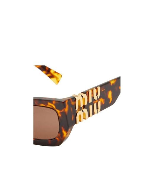 Miu Miu White Eyewear Rectangular Frame Sunglasses