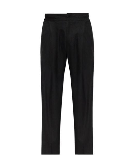 Kiton Black Pleated Casual Trousers for men