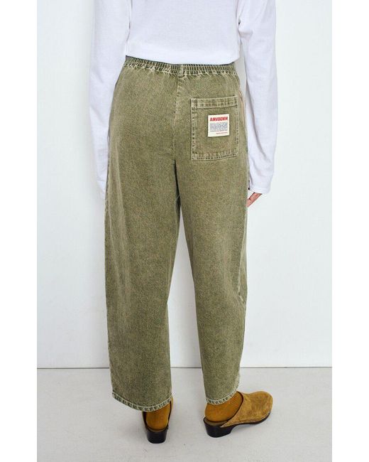 American Vintage Green Elastic-Waist Casual Trousers