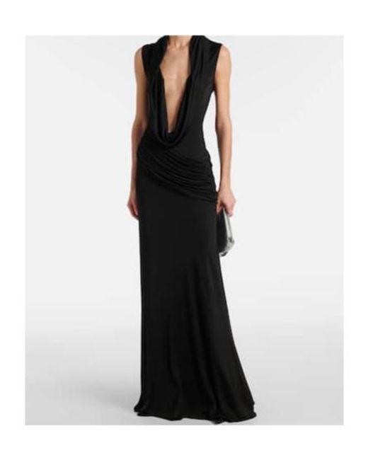 David Koma Black Draped Gown