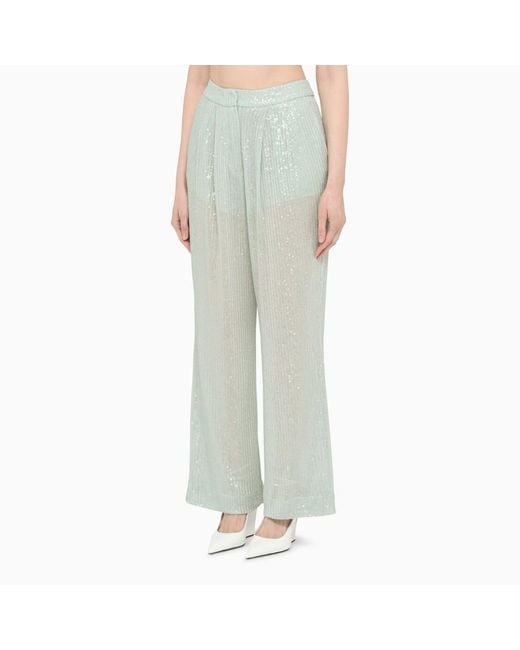 ROTATE BIRGER CHRISTENSEN Green Logo Casual Pants
