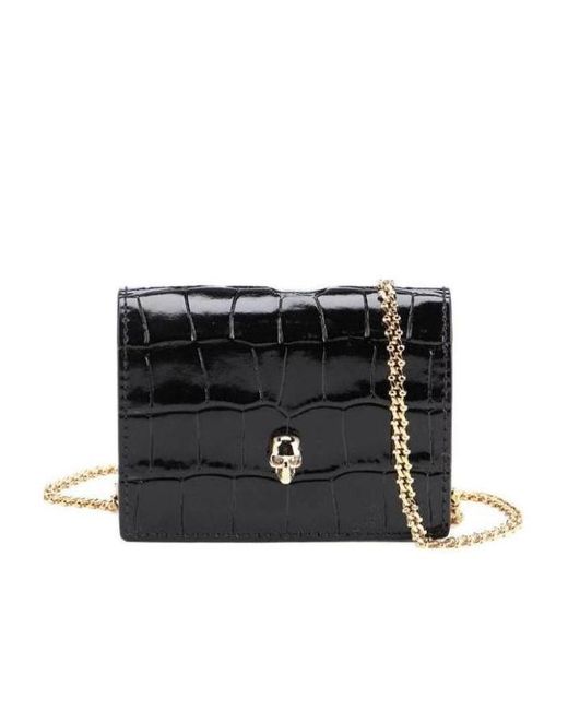 McQueen Black Skull Chain Wallet