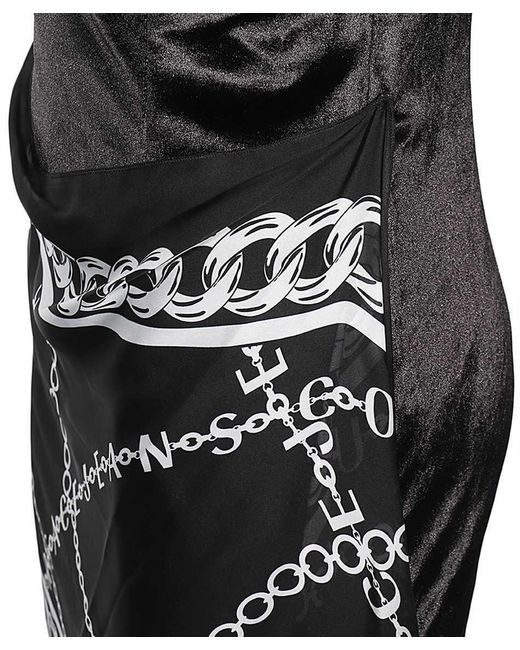 Versace Jeans Black Couture Scarf Detail Sleeveless Mini Dress