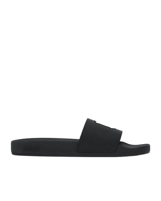Amiri Black Logo Slide Sandals for men