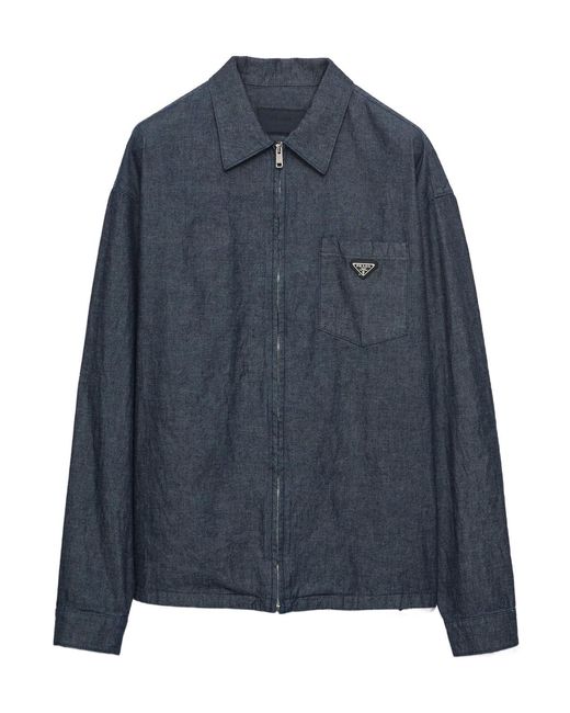 Prada Blue Chambray Shirt for men