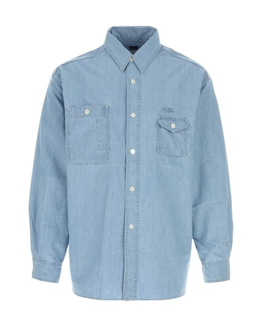 Nanamica Blue Oversized Chambray Shirt for men