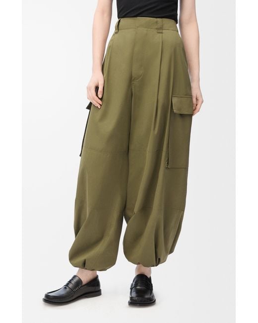Loewe Green Mid-Rise Cargo Trousers