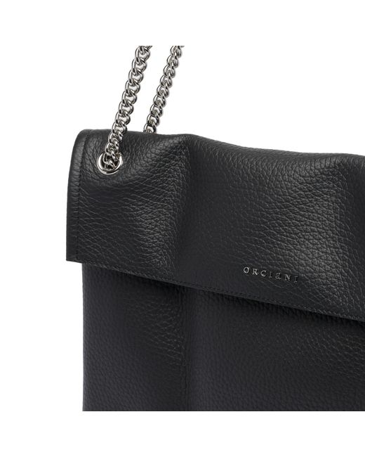 Orciani Black Venus Soft Midi Shoulder Bag