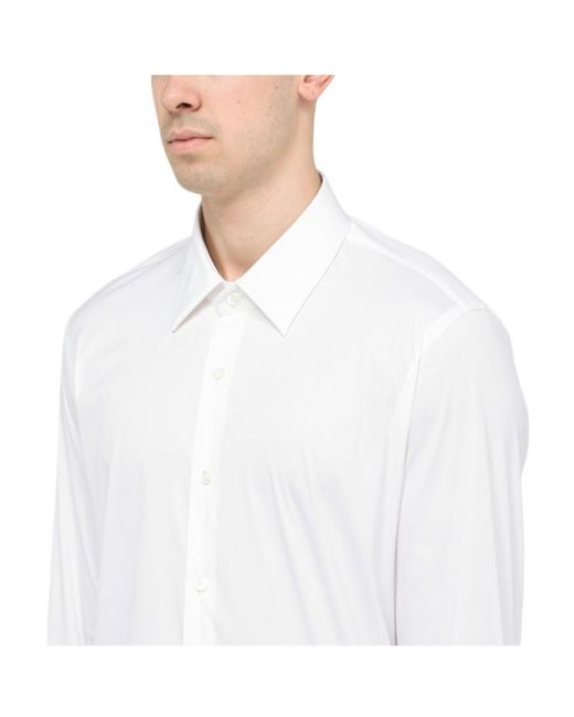 Prada White Long Sleeved Buttoned Shirt for men
