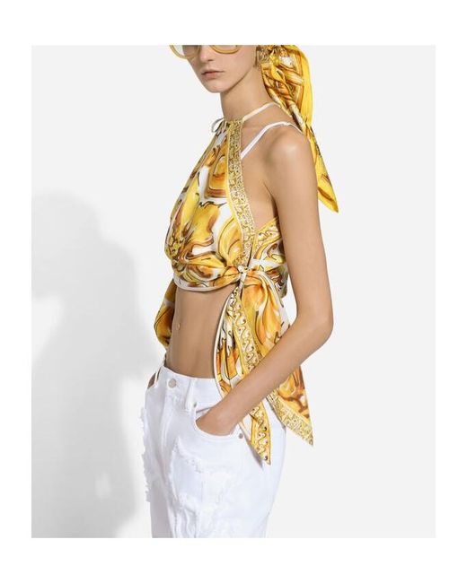 Dolce & Gabbana Yellow Sleeveless Tops