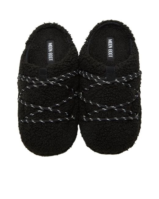 Moon Boot Black Brandy Terry Sandals