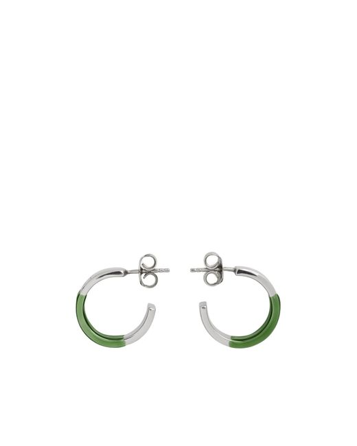 MM6 by Maison Margiela Green Numeric-Engraved Signature Earrings
