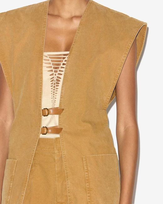 Isabel Marant Brown Falila Buckle Fastened Waistcoat
