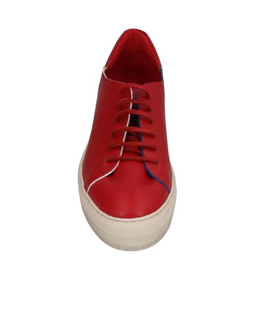 DIESEL Red Plain Colour Sneakers