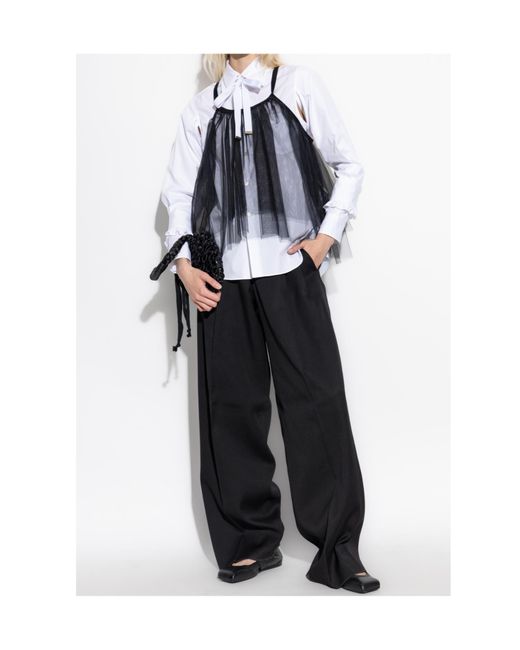 Comme des Garçons White Comme Des Garçons Long Sleeved Blouse