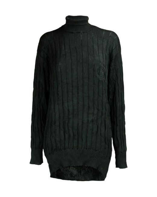 Balenciaga Black Creased Turtleneck Knit Jumper