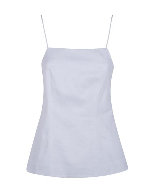 Semicouture White Columbine Open-Back Top