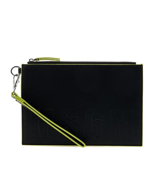 MSGM Black Zippered Clutch