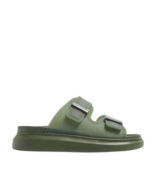 McQueen Green Slip-On Sandals for men