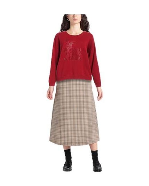 Max Mara Red Solid Knit Top