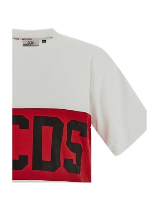 Gcds White Logo-Print T-Shirt for men