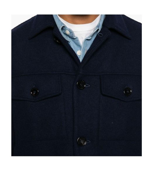 Dondup Blue Button-Up Overshirt for men