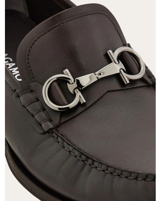 Ferragamo Black Gancini Buckle Loafers for men