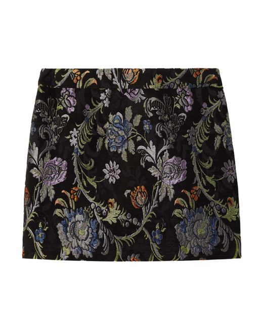 Chloé Black Floral-Jacquard Mini Skirt