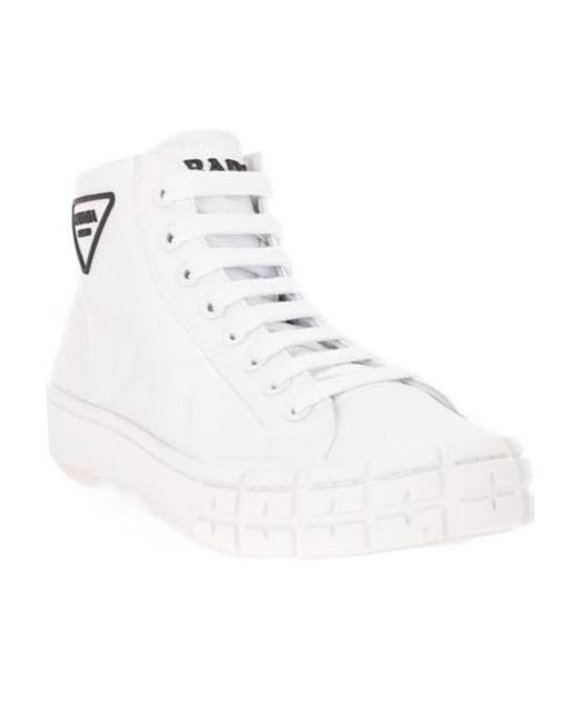 Prada White Logo Casual Sports Shoes for men