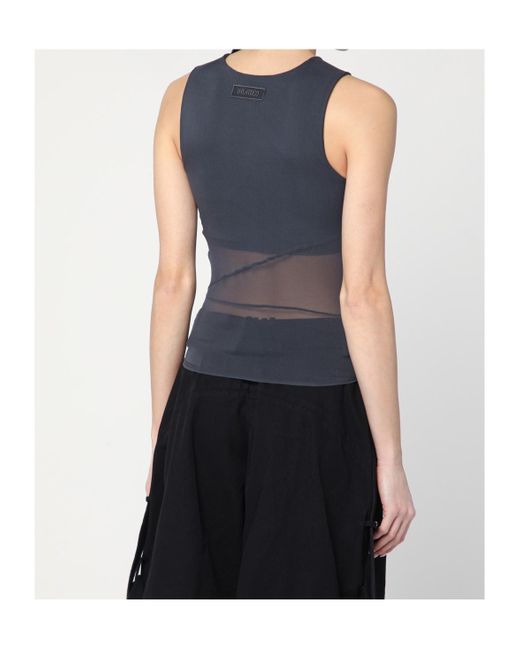 The Attico Blue The Draped Sheer Top