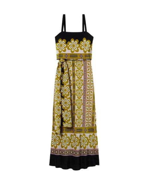 LaDoubleJ Metallic Slip-Around Floral-Print Maxi Dress