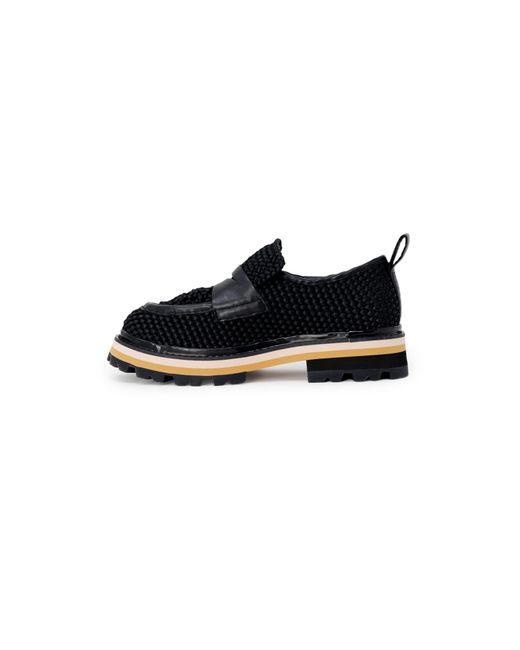 Ash Black Woven Detail Loafers