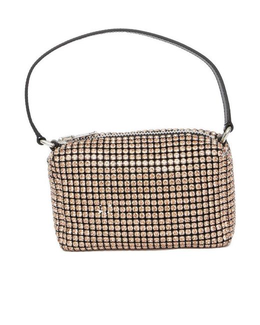 Alexander Wang White Heiress Embellished Medium Shoulder Bag