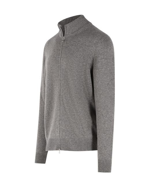 Gran Sasso Gray High-Neck Cardigan for men