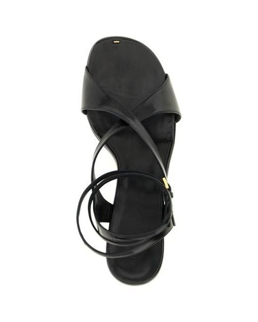 Khaite Black Liria Ankle Strap Sandals