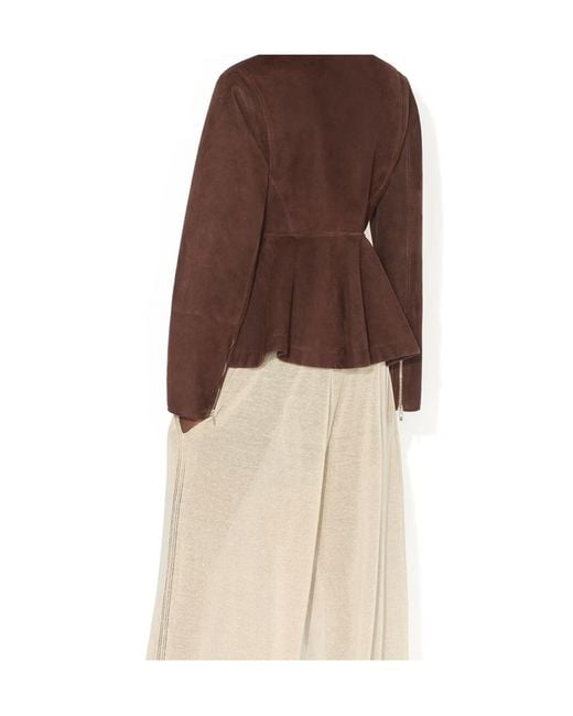 Alaïa Brown Alaïa Peplum Hem Jacket