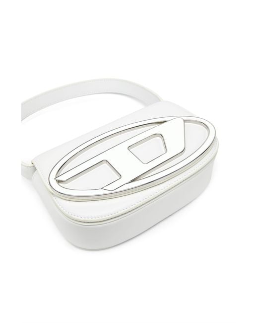 DIESEL White 1Dr Logo Plaque Shoulder Bag