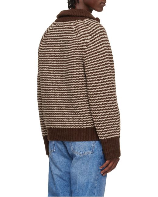 Studio Nicholson Brown Striped Sweater for men