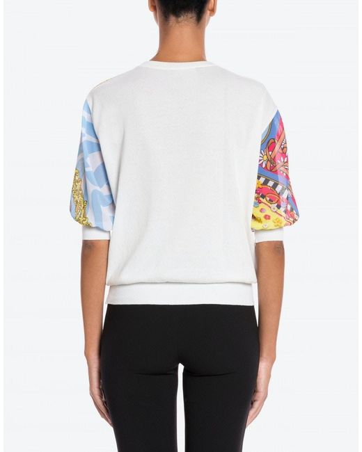 Moschino Multicolor Mix Scarf Pattern Sweater