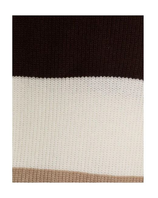Maison Kitsuné White Preppy Striped Scarf