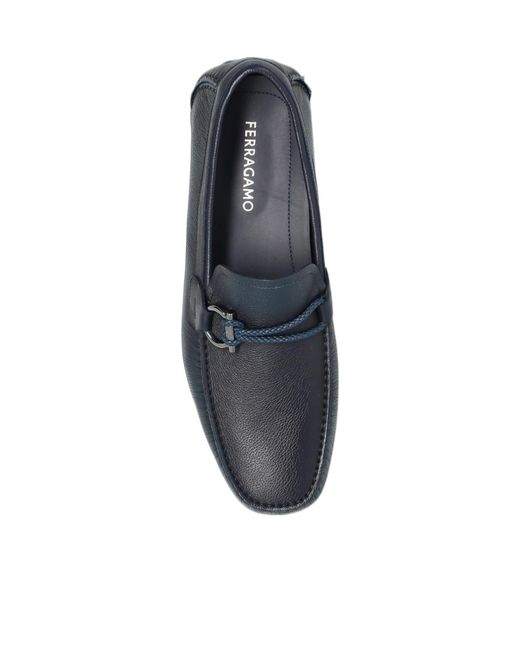 Ferragamo Black Flat Tops With Loafers for men