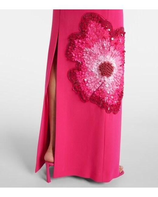 Rebecca Vallance Pink Layana Embellished Strapless Gown