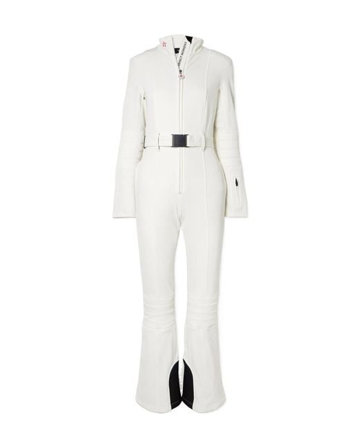 Perfect Moment White Jg Belted Padded Down Ski Suit