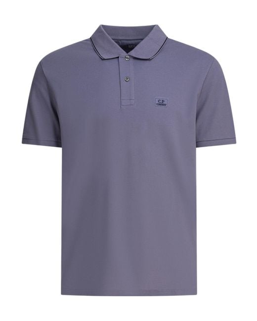 C P Company Blue Double-Button Polo Shirt for men