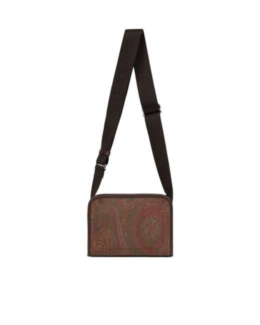 Etro Brown Small Arnica Paisley Messenger Bag for men