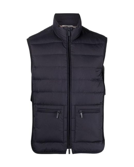 Thom Browne Blue Zipped Down Gilet for men