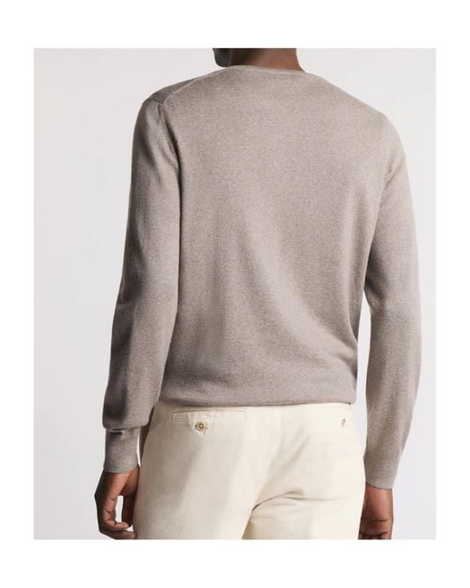 Fay Gray Round Neck Virgin Wool Sweater for men